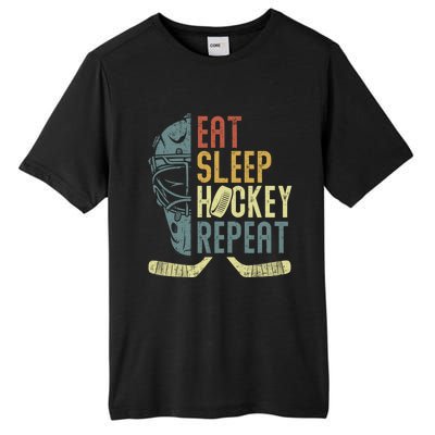 Eat Sleep Hockey Repeat Christmas Teen Adult Hockey Great Gift Tall Fusion ChromaSoft Performance T-Shirt