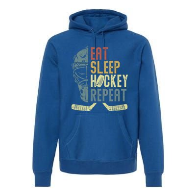 Eat Sleep Hockey Repeat Christmas Teen Adult Hockey Great Gift Premium Hoodie