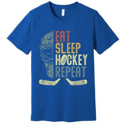 Eat Sleep Hockey Repeat Christmas Teen Adult Hockey Great Gift Premium T-Shirt