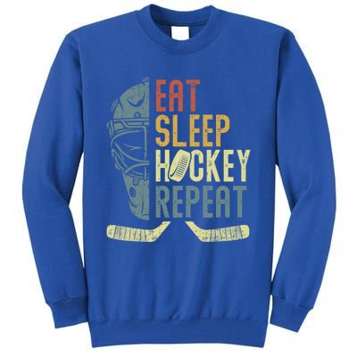 Eat Sleep Hockey Repeat Christmas Teen Adult Hockey Great Gift Tall Sweatshirt