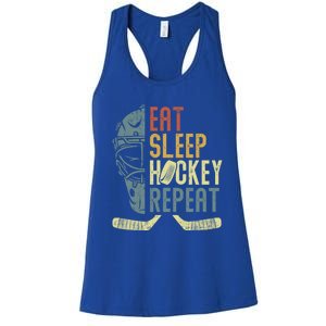 Eat Sleep Hockey Repeat Christmas Teen Adult Hockey Great Gift Women's Racerback Tank