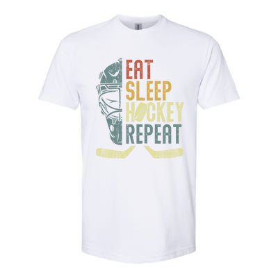 Eat Sleep Hockey Repeat Christmas Teen Adult Hockey Great Gift Softstyle® CVC T-Shirt