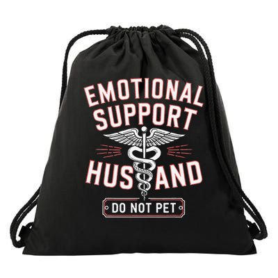 Emotional Support Husband Do Not Pet Drawstring Bag