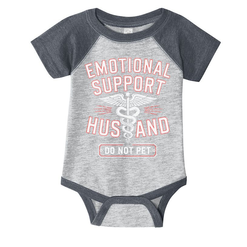 Emotional Support Husband Do Not Pet Infant Baby Jersey Bodysuit