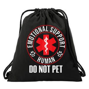 Emotional Support Human Do Not Pet Service Dog Love Humor Drawstring Bag