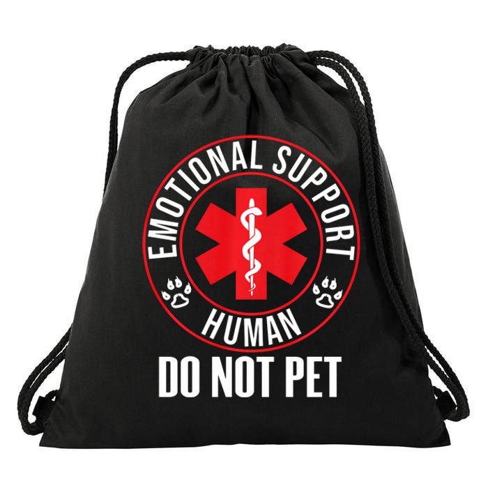 Emotional Support Human Do Not Pet Service Dog Love Humor Drawstring Bag