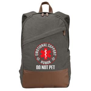 Emotional Support Human Do Not Pet Service Dog Love Humor Cotton Canvas Backpack