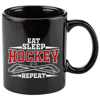 Eat Sleep Hockey Repeat For Hockey Player 11oz C Handle Ceramic Mug