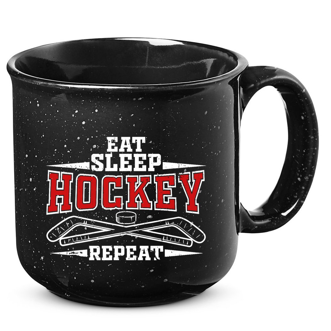Eat Sleep Hockey Repeat For Hockey Player 15oz Campfire Ceramic Mug