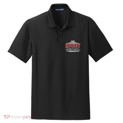 Eat Sleep Hockey Repeat For Hockey Player Dry Zone Grid Polo