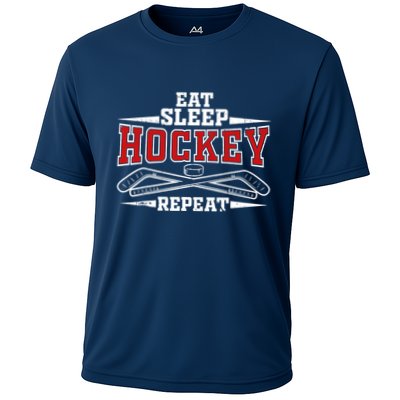 Eat Sleep Hockey Repeat For Hockey Player Performance Shirt