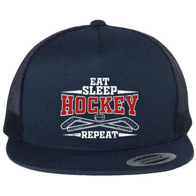 Eat Sleep Hockey Repeat For Hockey Player Flatbill Hat