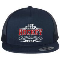 Eat Sleep Hockey Repeat For Hockey Player Flat Bill Trucker Hat