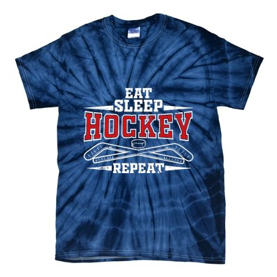 Eat Sleep Hockey Repeat For Hockey Player Tie-Dye T-Shirt