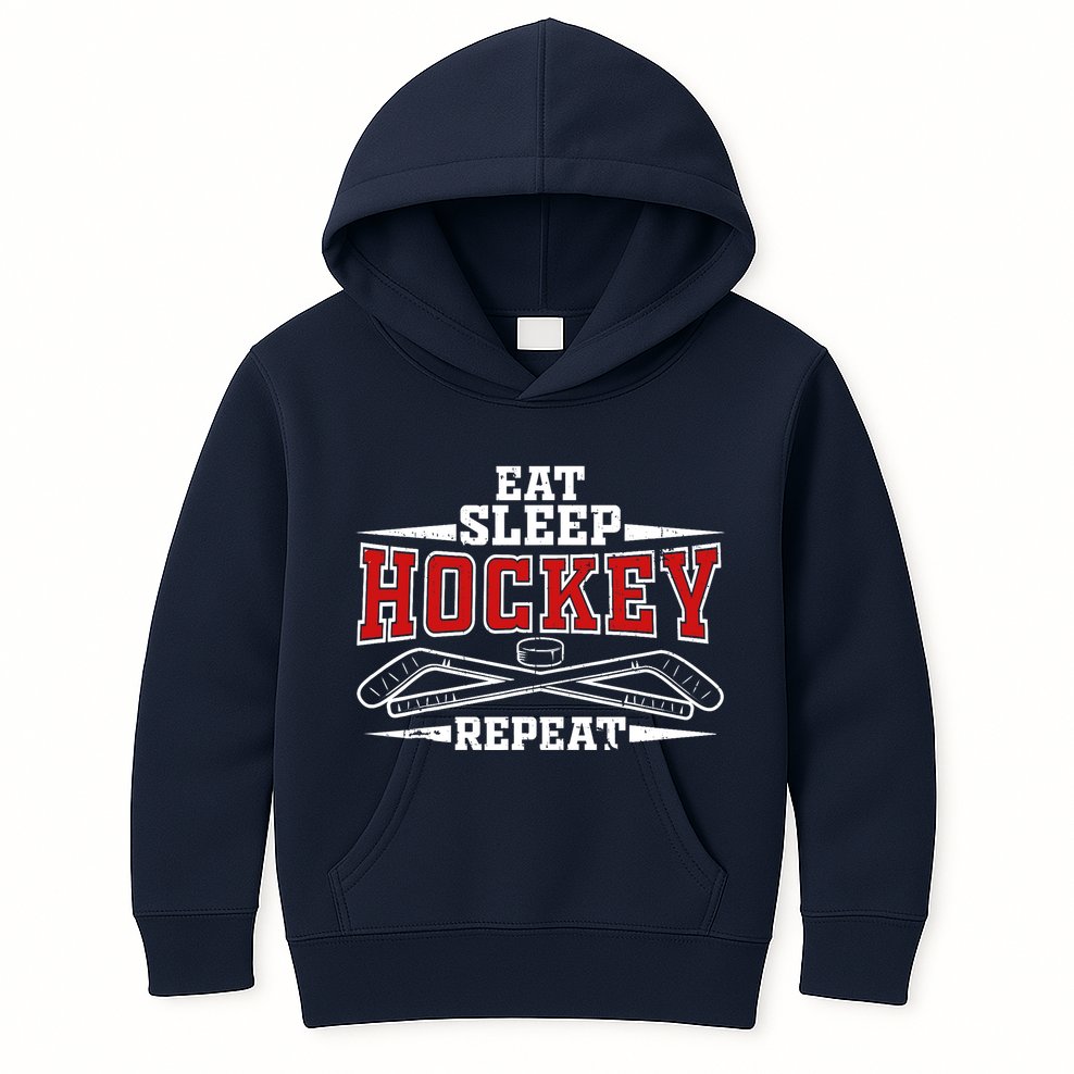 Eat Sleep Hockey Repeat For Hockey Player Kids Hoodie