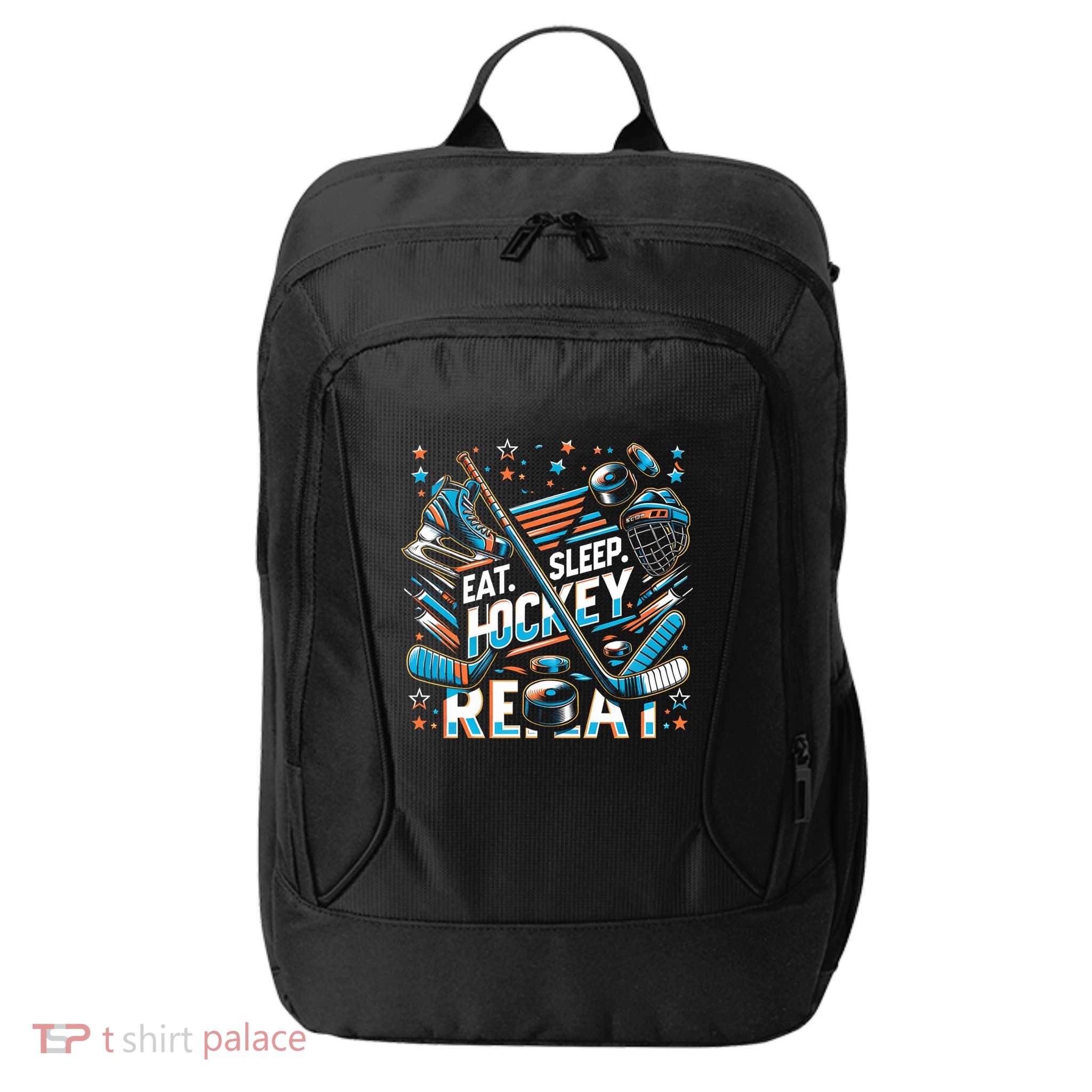 Eat Sleep Hockey Repeat Ice Hockey Funny Gift Funny Graphic Cute Gift City Backpack