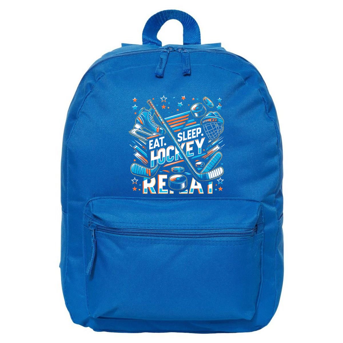 Eat Sleep Hockey Repeat Ice Hockey Funny Gift Funny Graphic Cute Gift 16 in Basic Backpack