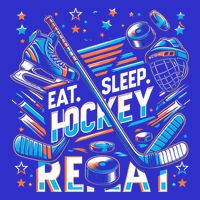 Eat Sleep Hockey Repeat Ice Hockey Funny Gift Funny Graphic Cute Gift 16 in Basic Backpack
