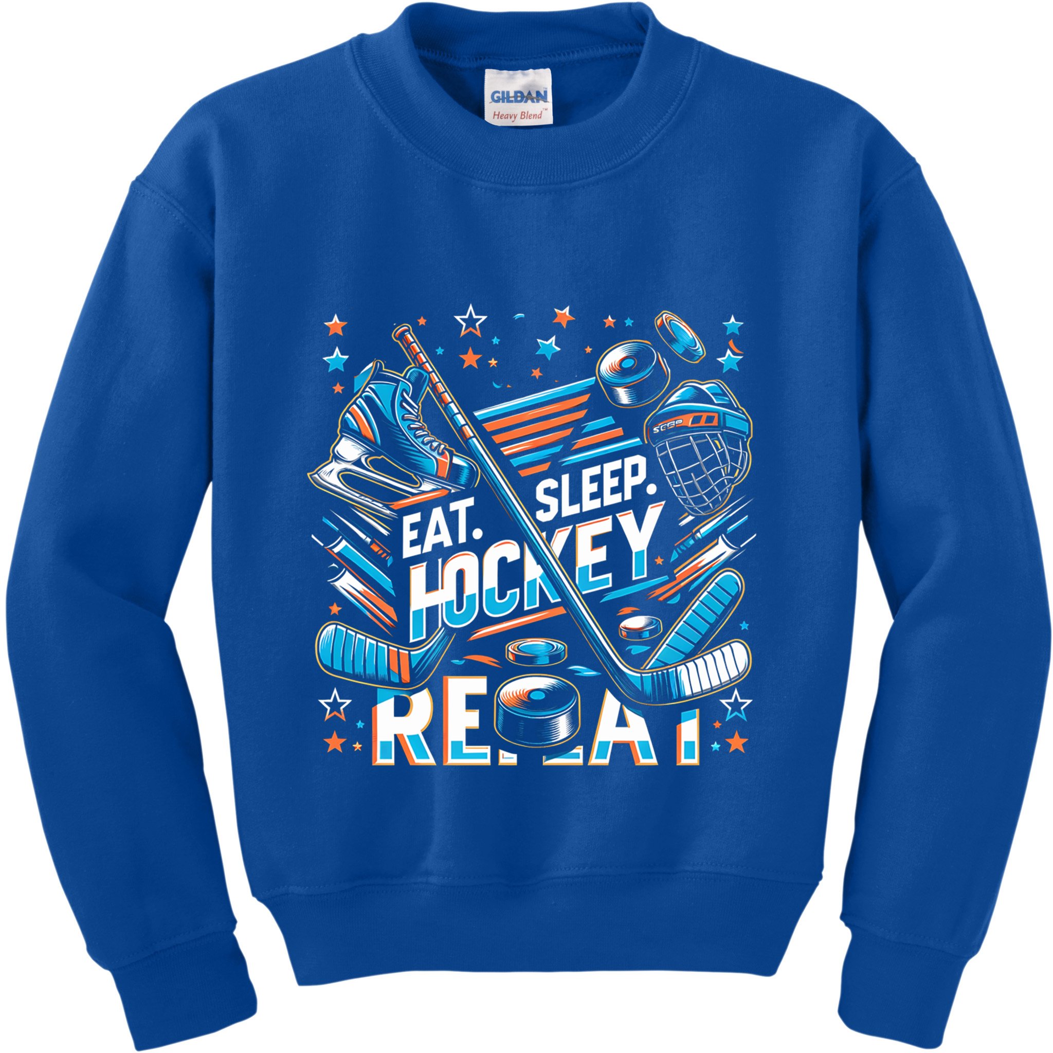 Eat Sleep Hockey Repeat Ice Hockey Funny Gift Funny Graphic Cute Gift Kids Sweatshirt