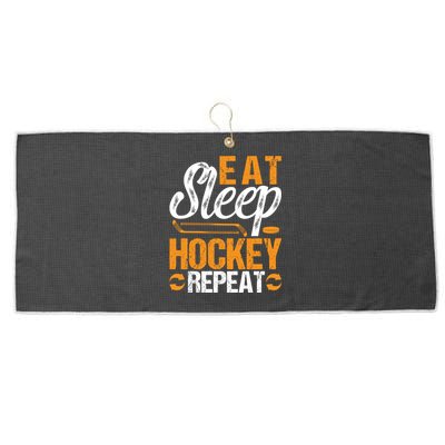 Eat Sleep Hockey Repeat Sport Themed Christmas Gift Large Microfiber Waffle Golf Towel