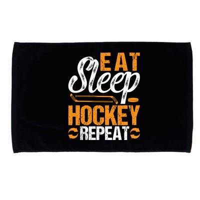 Eat Sleep Hockey Repeat Sport Themed Christmas Gift Microfiber Hand Towel