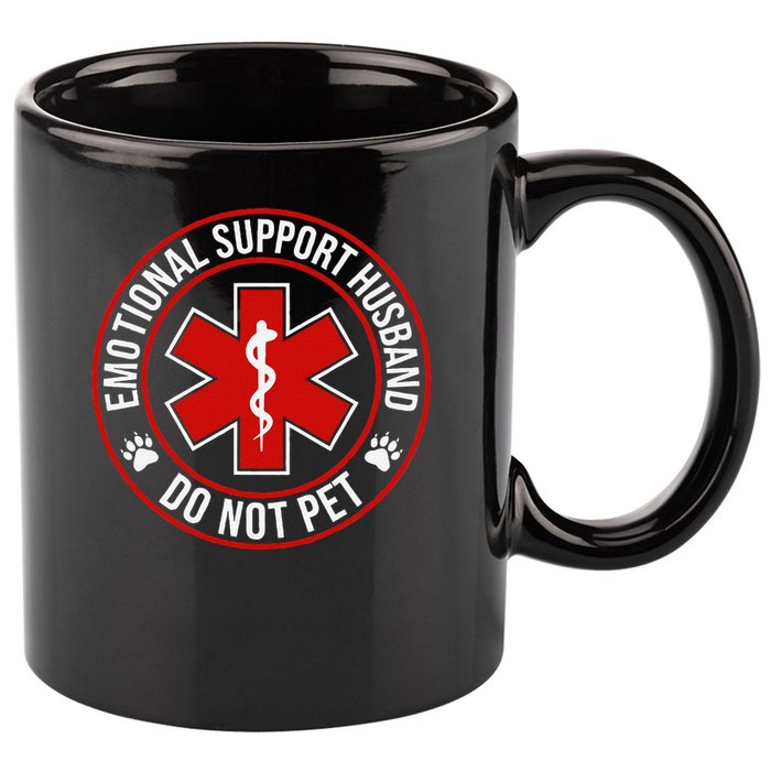 Emotional Support Husband Do Not Pet 11oz C Handle Ceramic Mug