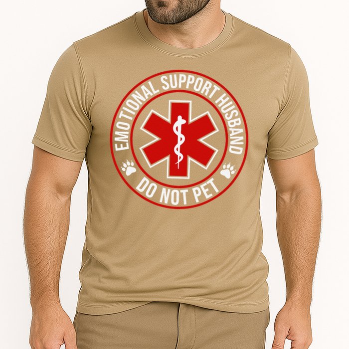 Emotional Support Husband Do Not Pet Cooling Performance Crew T-Shirt