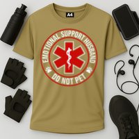 Emotional Support Husband Do Not Pet Cooling Performance Crew T-Shirt
