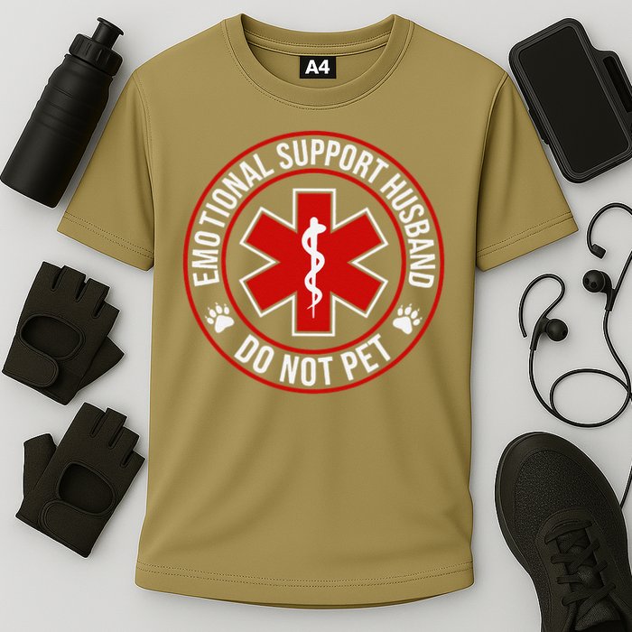 Emotional Support Husband Do Not Pet Cooling Performance Crew T-Shirt