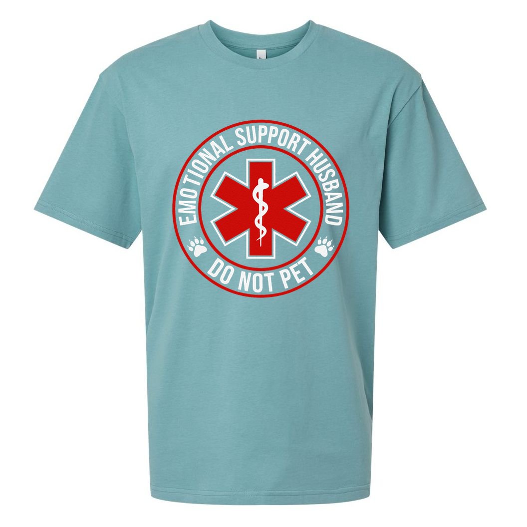 Emotional Support Husband Do Not Pet Sueded Cloud Jersey T-Shirt