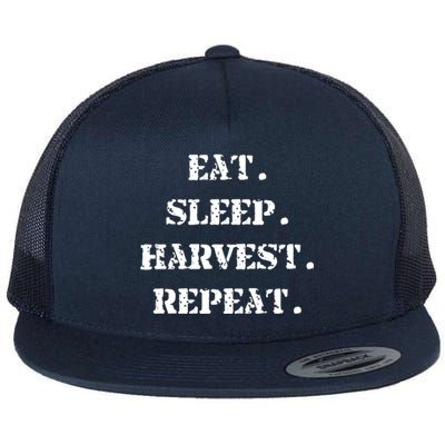 Eat Sleep Harvest Repeat Funny Joke Farmer Flat Bill Trucker Hat