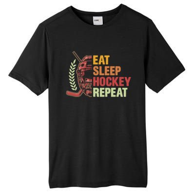 Eat Sleep Hockey Repeat Ice Hockey Lover Goalie Player Meaningful Gift Tall Fusion ChromaSoft Performance T-Shirt