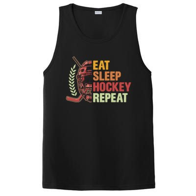 Eat Sleep Hockey Repeat Ice Hockey Lover Goalie Player Meaningful Gift PosiCharge Competitor Tank