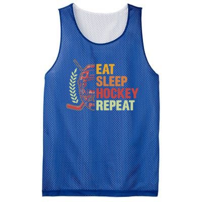 Eat Sleep Hockey Repeat Ice Hockey Lover Goalie Player Meaningful Gift Mesh Reversible Basketball Jersey Tank