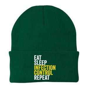 Eat Sleep Infection Control Repeat Funny Public Health Nurse Gift Knit Cap Winter Beanie