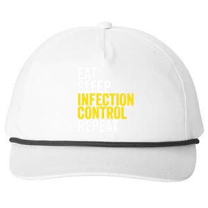 Eat Sleep Infection Control Repeat Funny Public Health Nurse Gift Snapback Five-Panel Rope Hat