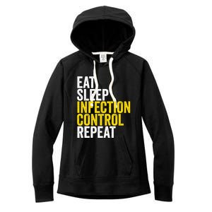 Eat Sleep Infection Control Repeat Funny Public Health Nurse Gift Women's Fleece Hoodie