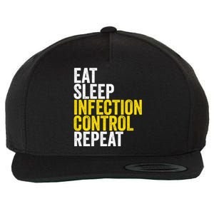 Eat Sleep Infection Control Repeat Funny Public Health Nurse Gift Wool Snapback Cap