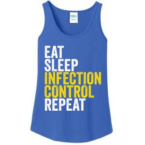 Eat Sleep Infection Control Repeat Funny Public Health Nurse Gift Ladies Essential Tank