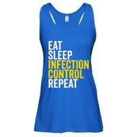 Eat Sleep Infection Control Repeat Funny Public Health Nurse Gift Ladies Essential Flowy Tank