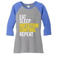 Eat Sleep Infection Control Repeat Funny Public Health Nurse Gift Women's Tri-Blend 3/4-Sleeve Raglan Shirt