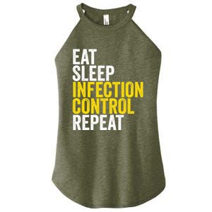 Eat Sleep Infection Control Repeat Funny Public Health Nurse Gift Women's Perfect Tri Rocker Tank