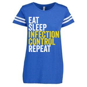 Eat Sleep Infection Control Repeat Funny Public Health Nurse Gift Enza Ladies Jersey Football T-Shirt