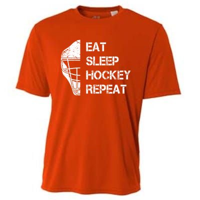 Eat Sleep Ice Hockey Repeat Christmas Birthday Funny Gift Cooling Performance Crew T-Shirt