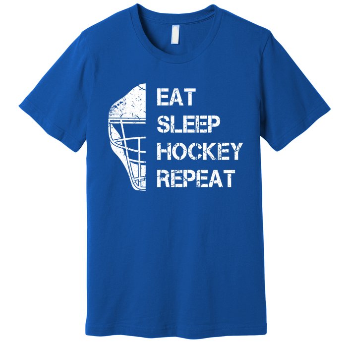 Eat Sleep Ice Hockey Repeat Christmas Birthday Funny Gift Premium T-Shirt