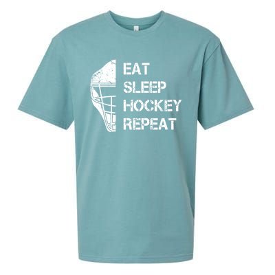 Eat Sleep Ice Hockey Repeat Christmas Birthday Funny Gift Sueded Cloud Jersey T-Shirt