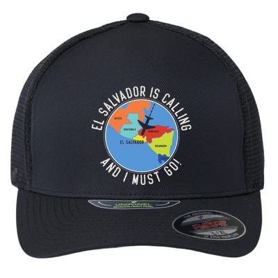El Salvador Is Calling And I Must Go El Salvador Map Flexfit Unipanel Trucker Cap