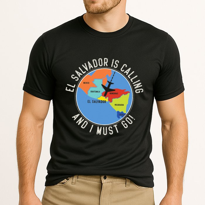 El Salvador Is Calling And I Must Go El Salvador Map Performance Shirt