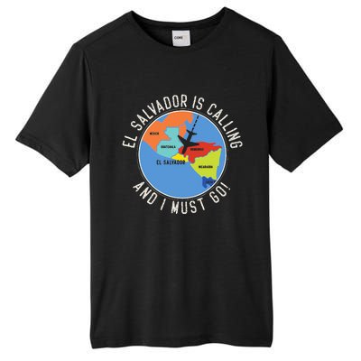 El Salvador Is Calling And I Must Go El Salvador Map Tall Fusion ChromaSoft Performance T-Shirt