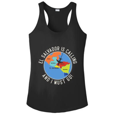 El Salvador Is Calling And I Must Go El Salvador Map Ladies PosiCharge Competitor Racerback Tank